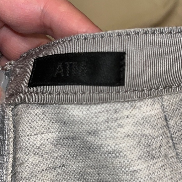 🍕🪻ATM skirt midi pinstripe gray white medium CLOSEOUT - Picture 2 of 10